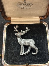 Vintage Silver Tone Stag Deer