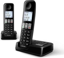 Philips D2552B Cordless DECT Landline Phone, two handsets with answering machine
