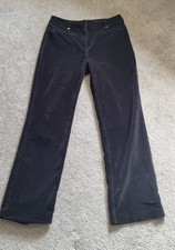 Womens M&S Peruna UK Black Velvet Trousers. UK Size 8 Short