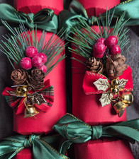 Handmade Christmas Crackers x 8 Luxury Gifts You Choose, foliage Silver  Anythin