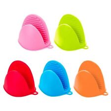 2Pcs Silicone Pot Holder Mini Oven Mitt Kitchen Heat Resistant Finger Grips UK