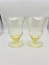 Vtg Art Deco Yellow Glass