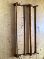 Vintage Solid Wood Light Elm Ercol Plate Rack Wall Hanging Shelf MCM 38” X 20”