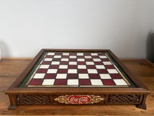 Franklin Mint Official Coca-Cola Chess Set 1996 Stained Glass 24k gold plated  