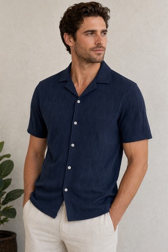Reiss blue solid knit - blue,