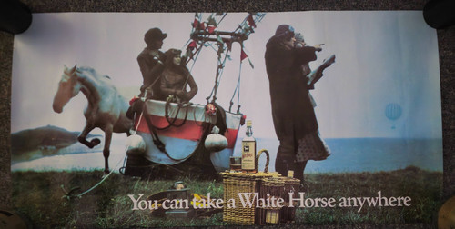 Vintage 1970s white horse - white,