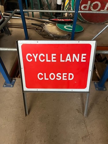 Cycle lane closed safety - cycle,