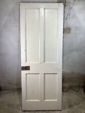 29 1/4"X 77 1/4" 1930s Internal Painted Pine Four Panel Door 2over2 Panelled