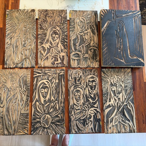 Hand carved relief linocut - hand,