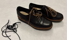 Ladies Clarks Readable Rhea Black Leather Flat Lace Up Shoes, Size EU 39 UK 5.5