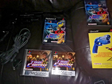 PS2 TIME CRISIS 1 AND 2  COMPLETE AND GCON DESERT EAGLE PLASTIC VIDEO GAME GUN