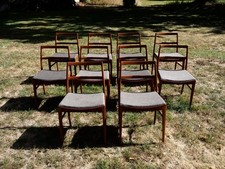 Arne Vodder (Sibast) Danish Mid-Century Teak Dining Chairs. Rare set of 10