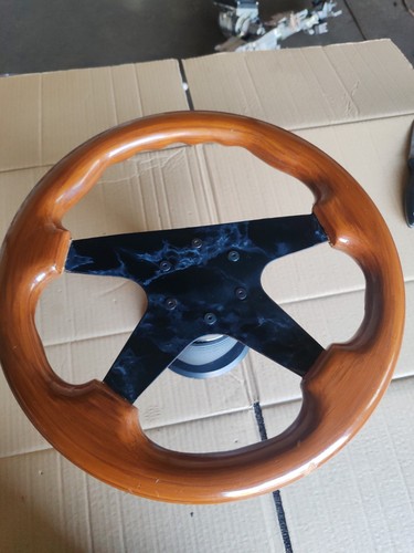 Wooden steering wheel - wooden,