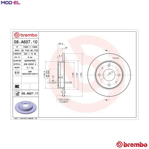 Brake disc a607 11 - disc, for