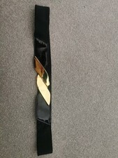 Ladies Elasticated Black Belt Gild Buckle Size Medium