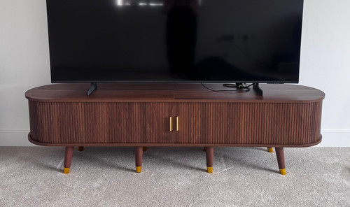 Dark wood stand - wood, tv
