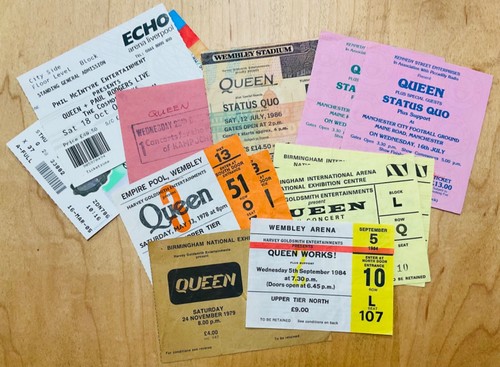 Queen original concert tickets - original,