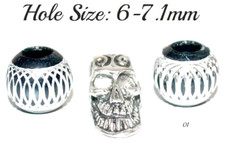 Set 3 Tibetan Silver Spacer Beads Charms  Size 6-7.1mm Large Hole
