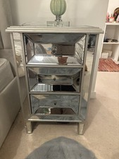Mirrored Glass Bedside Table Cabinet 3 Drawer  Nightstand. Colindale NW9