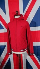 Fred Perry Hooded Brentham Jacket - M/L - Deep Red - Mod Casuals 60's