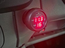 3in1 LED Digital Voltmeter Thermometer 12V 24V Cigarette Lighter USB Car Charger
