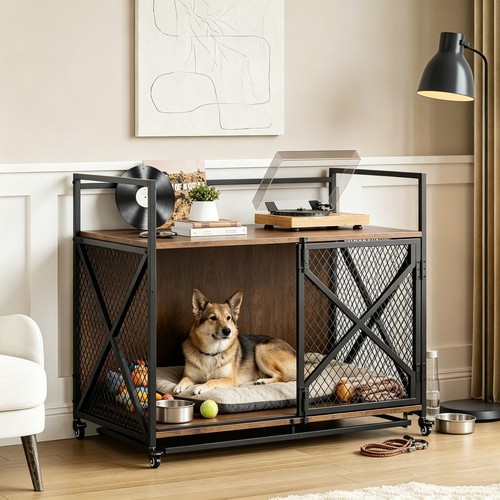 Wooden dog crate - dog,