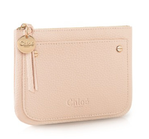 Chloe pink leather - leather, pouch