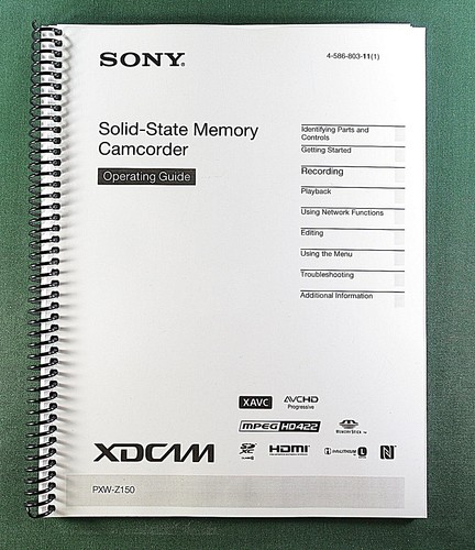 Sony pxw z150 instruction - sony,