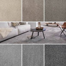 Carpet Grey Carpets Luxury Saxony 17mm Soft £10.99 Flecked Carpet Bedroom 4m 5m
