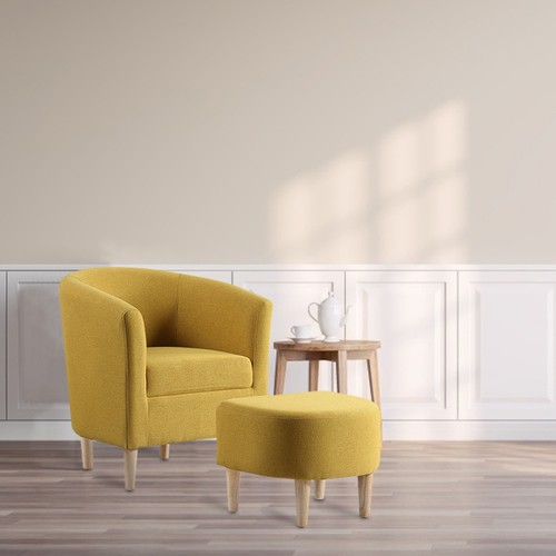 Accent armchair with ottoman - with,