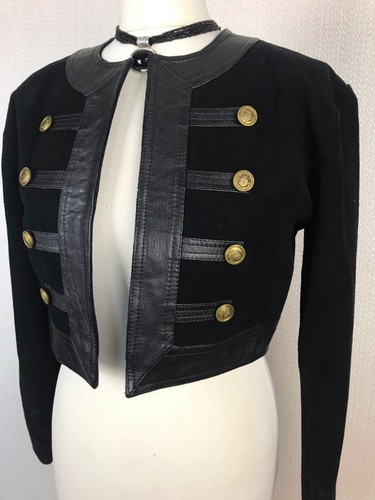 Vintage womens suede military - suede,