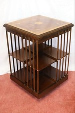 Lovely Edwardian Mahogany Inlaid Revolving Bookcase