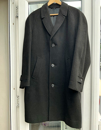 Men black wool cashmere - black,