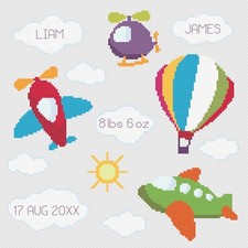Cross stitch birth sampler kit - stitch,