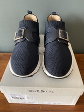 Russell & Bromley Slip On Vacation Shoes Navy Blue Size 40 RRP £325 NEW & BOXED