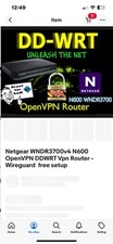Netgear WNDR3700v4 N600OpenVPN DDWRT Vpn Router -Wireguard
