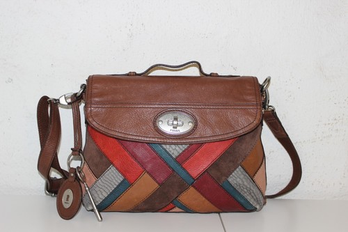 Fossil bag leather messenger - leather,