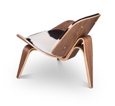 Shell chair with cowhide - with,