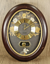 Retro Metamec Oval Quartz Chiming Wall Clock With Pendulum Fully Working