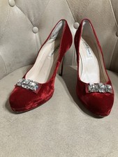 L.K.Bennett, Red Velvet, Platform, Court Shoe, Pumps, Diamanté Buckle, Size39