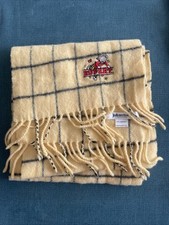 Rupert Bear Lambswool Logo Scarf Yellow Black Checked Pattern Johnstons Scotland