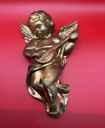 Plaster gold angel - plaster,
