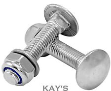 M12 CARRIAGE BOLTS NYLOC NUTS