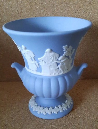 Wedgwood blue jasperware vase - jasperware,