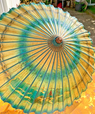 Vintage parasol teal blue - vintage,