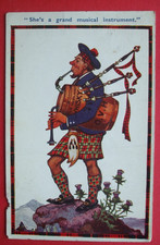 30s Comic SCOTLAND SCOT BAGPIPES IS A WHISKY BARREL PIPER MUSICAL INSTRUMENT