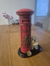 Leonardo Collection West Highland Terrier carrying post next to post box 11"