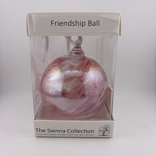 Sienna Glass Friendship Ball Orb Hanging Ornament Handmade Home Decor Gift