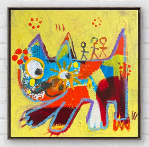 Mitsi cat painting original - painting,