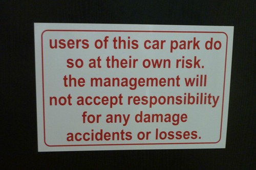 Car park sign - car, risk
